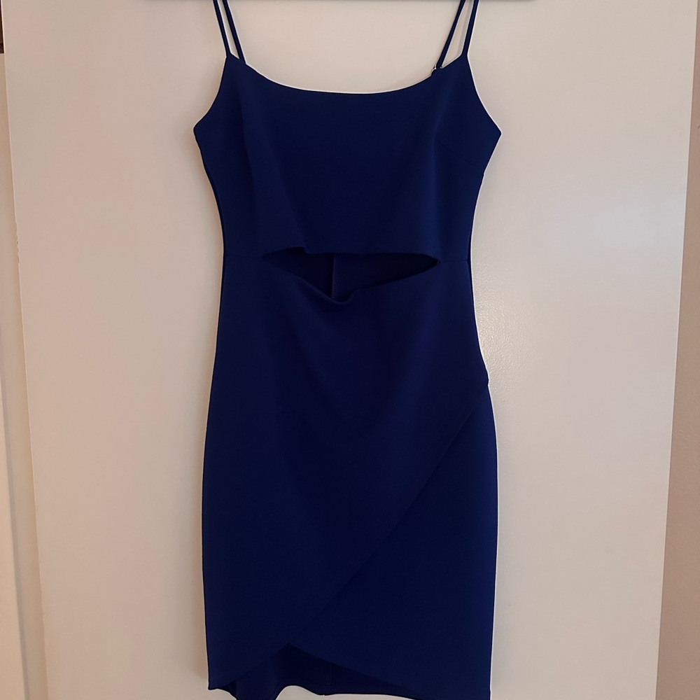 Lulu's Blue Spaghetti Strap Sheath Mini Dress